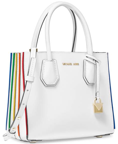 michael kors mercer rainbow-trim leather crossbody tote|Michael Michael Kors Mercer Rainbow Trim Leather Crossbody .